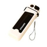 Sticla de apa pentru sport, flippy, 350 ml, cu pai si capac, 23x7x4.4 cm, buton de blocare, din pc, alb