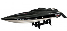 Barca cu telecomanda iUni FT011 High Speed Racing Flipped Boat, Negru foto