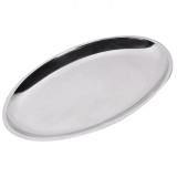 Platou Metalic Oval, 30cm, Argintiu, Oem