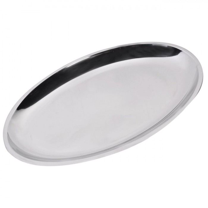 Platou Metalic Oval, 30cm, Argintiu