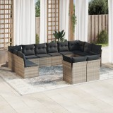 Gossi set canapele de gradina cu perne, 12piese gri deschis poliratan