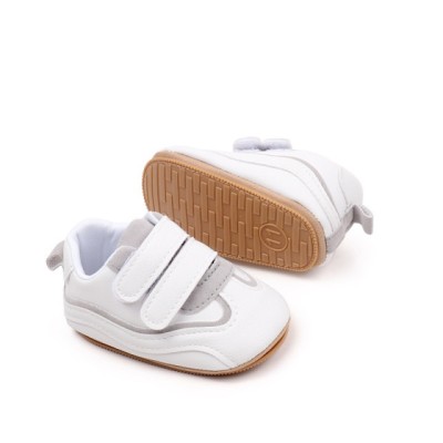 Adidasi albi cu gri pentru bebelusi - Waves (Marime Disponibila: 3-6 luni foto