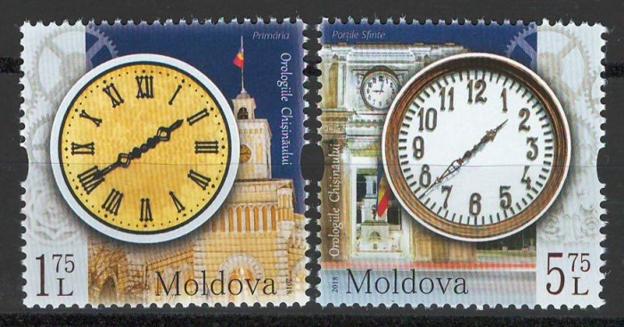 Moldova 2018 Mi 1063/64 MNH - Orologiile Chișinăului, ceasuri