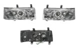 Set faruri tuning VW Transporter /Multivan, 07.1903, Taiwan, partea stanga+dreapta, pozitie pe LED; tip bec H1+H1; manual/electric; transparent,