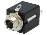 Conector Jack 6,3mm Soclu Mamă Stereo Piste 3 Drept Lipire
