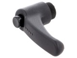 Manetă franceză neagră ELESA GANTER ERX.78 B-M12-C1, filet 17mm, lungime 78mm