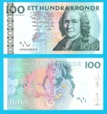 Suedia (pick 65) 100 Kronor 2004 UNC; Carolus Linn&aelig;us