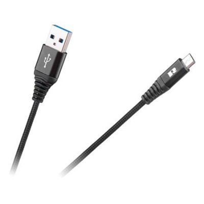 CABLU USB - MICRO USB 100CM NEGRU REBEL foto