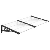 Cumpara ieftin Copertina de usa, negru si transparent 152,5x90 cm policarbonat