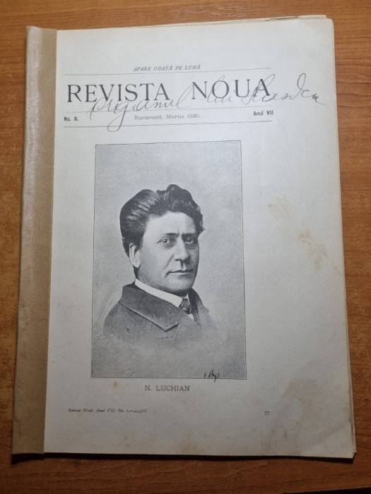 revista noua - martie 1895-n.luchian,cheile bacului b.p. hasdeu,teatrul national