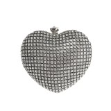 Clutch stralucitor argintiu cu design inima