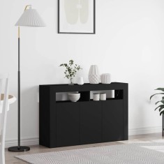 Bufet Negru 116 x 30 x 75 cm Lemn compozit