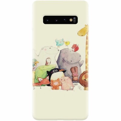 Husa silicon personalizata pentru Samsung Galaxy S10 Plus, Cute Cartoon Animals foto