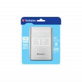Hard Disk portabil Verbatim Store &#039;n&#039; Go 1TB, USB 3.0, 2.5inch, Silver