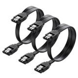 Cumpara ieftin Set 3 cabluri AWM, SATA III, 6.0 Gbps, 40 cm, Negru
