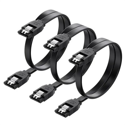 Set 3 cabluri AWM, SATA III, 6.0 Gbps, 40 cm, Negru foto