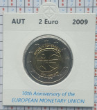 Austria 2 euro 2009 UNC - 10 Years EMU - km 3175 - cartonas personalizat D65801, Europa