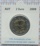 Austria 2 euro 2009 UNC - 10 Years EMU - km 3175 - cartonas personalizat D65801, Europa