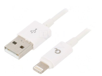 Cablu USB 2.0 Lightning 1m Alb foto