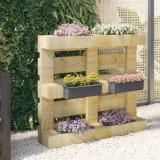 Cutii de flori pentru europaleti 12 buc. gri 36x13,5x9,5 cm PP GartenMobel Dekor, vidaXL