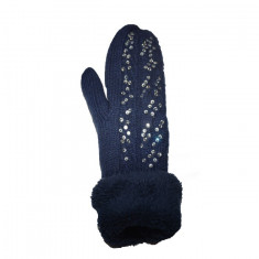 Manusa de dama in nuanta de bleumarin, material tricotat foto