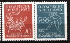 GERMANIA (DDR) 1956 &amp;ndash; SPORT. JOCURI OLIMPICE. NESTAMPILATA CU SARNIERA, F142 foto