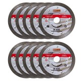 Cumpara ieftin Set 10 discuri diamantate turbo subtire, placi ceramice, taiere umeda si uscata, 115 mm/22.23 mm, Richmann Exclusive