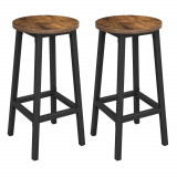 Set 2 scaune de bucatarie/bar, Artool, pal si otel, maro rustic, negru, 32x65 cm