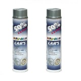 Pachet 2 x Vopsea Spray Argintie Jante Dupli-Color 600ml - Uscare Rapida, Aderenta Excelenta, Rezistenta Intemperii