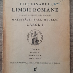 Dictionarul limbii romane// tomul II, partea II, fascicula I, 1937