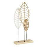 Decoratiune metalica cu 3 frunze, 22x9x48cm, CMCLASS