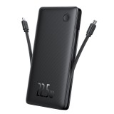 POWER BANK Baseus Airpow lite, 10000mAh, 22.5W, 1 x USB; 1 cablu x USB Type-C, 1 cablu x Iphone Lightning, total 3A, negru, &quot;P10067501123-00&quot; (timbru
