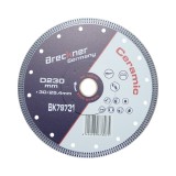 Disc diamantat turbo continuu 230x30/25.4mm, segment 10mm pentru gresie, faianta, ceramica dura Breckner Germany