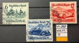 Germania / Deutsches Reich 1939 Seria Completă "IAMA - und Motorrad-Ausstellung Berlin" (6+4 Rpf, 12+8 Rpf, 25+10 Rpf) Ștampilată - CKL2