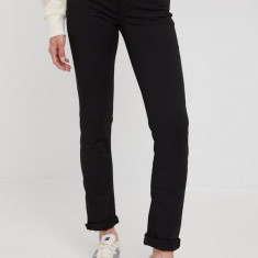 Pepe Jeans jeansi femei, culoarea negru, medium waist