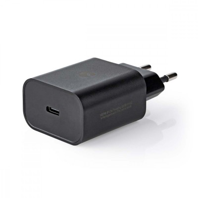 Incarcator retea 3A 1-iesire USB type C PD 18W negru Nedis foto