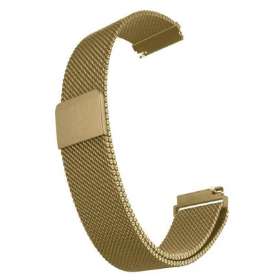 Curea tip Milanese Loop, compatibila Huawei Watch GT 2 Pro, telescoape Quick Release, 22mm, Retro Gold foto