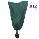 VidaXL Protecții fleece pt plante, cu șnur, 12 buc 70 g/m&sup2; 0,8x0,8 m