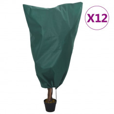 vidaXL Protecții fleece pt plante, cu șnur, 12 buc 70 g/m² 0,8x0,8 m