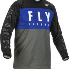 Tricou cross/enduro Fly Racing F-16, negru/albastru/gri, marime 2XL