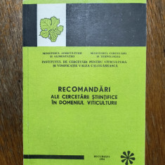 Recomandari ale cercetarii stiintifice in domeniul agriculturii / R7P2F