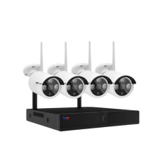 Sistem de Supraveghere Profesional CCTV 4 Canale 3MP/6MP Wireless NVR IR 30m pentru Interior/Exterior - 3MP
