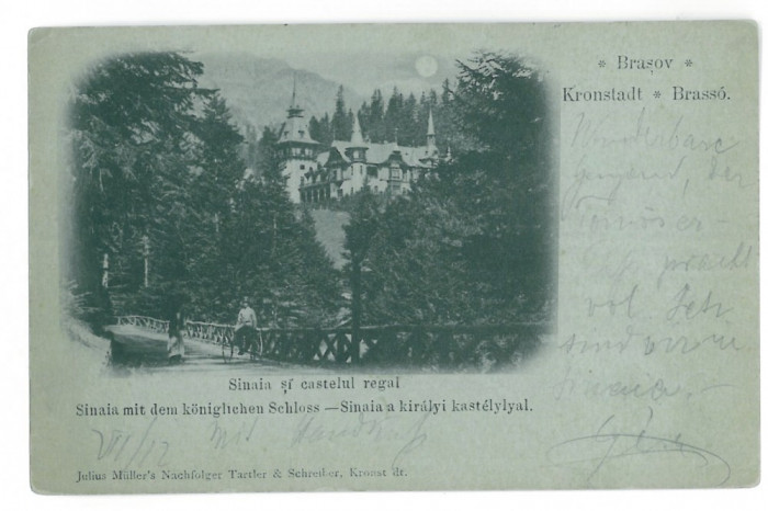 4341 - SINAIA, Peles Castle, Litho, Romania - old postcard - used - 1901