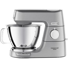 Robot de bucatarie KENWOOD Titanium Chef Baker KVC85.594SI, 1200 W, 2 vase 5l/3.5 l, 10 trepte viteza, cantar integrat, ecran LCD, blender, masina toc