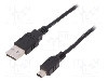 Cablu USB A mufa, USB B mini mufa, USB 2.0, lungime 3m, negru, ASSMANN - AK-300130-030-S foto