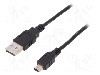 Cablu USB A mufa, USB B mini mufa, USB 2.0, lungime 3m, negru, ASSMANN - AK-300130-030-S