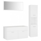 Cumpara ieftin Set mobilier de baie, alb, lemn prelucrat