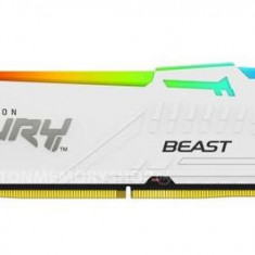 Memorie Kingston FURY Beast White RGB, DIMM, DDR5, 16GB, 5200MHz, CL36, 1.35V,
