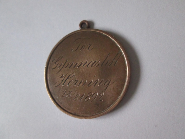 Rara! Danemarca medalia pentru gimnastica a orasului Herning 1892