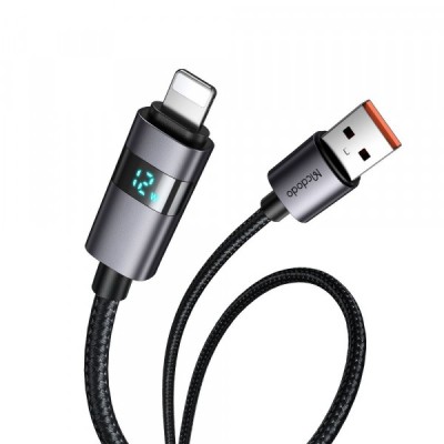 Cablu Date si Incarcare USB-A - Lightning McDodo CA-6490 Display, 18W, 1.2m, Negru foto